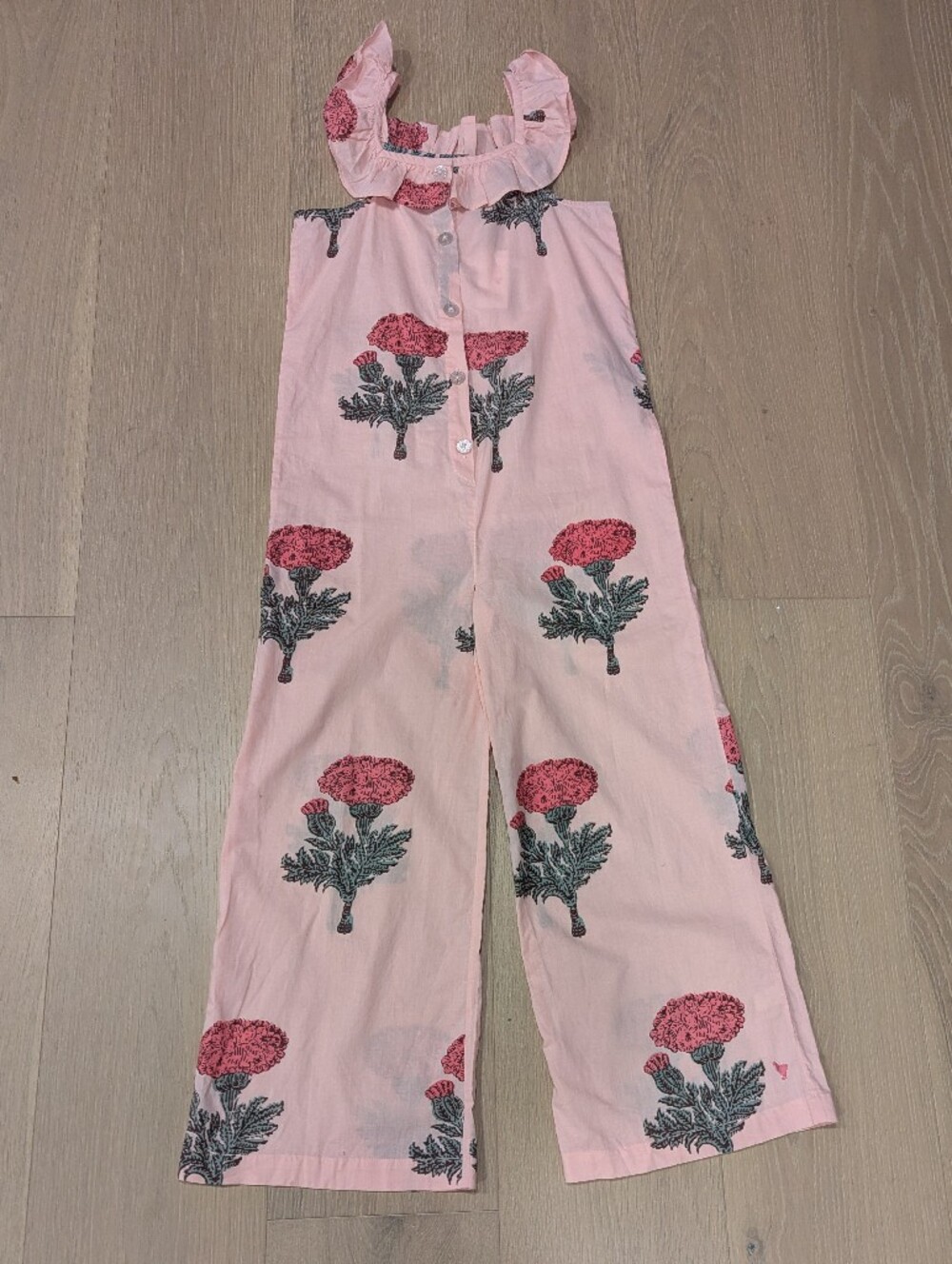 Kids Pink Floral Jumpsuit